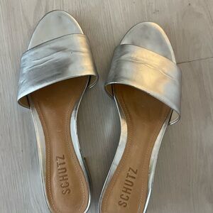 SCHUTZ Metallic Silver Women's Sandals